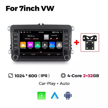 Mekede android autoradio para volkswagen passat b6 b7 golf 5 6 polo jetta skoda rádio do carro multimídia playergps wifi rds carplay