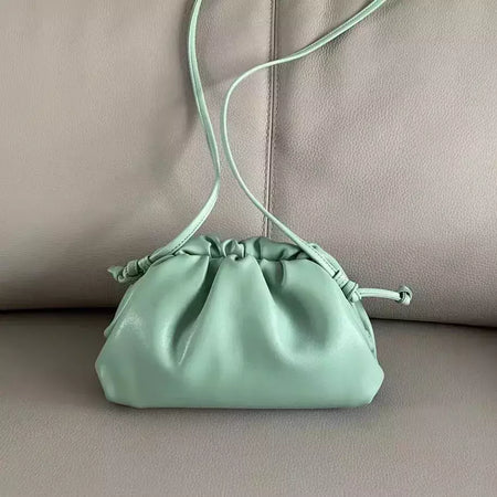 Saco de Nuvem de Couro Genuíno para Mulheres, Couro Macio, Ombro Crossbody Bags, Alta Qualidade, Embreagens Femininas Noite, Senhoras, 2023