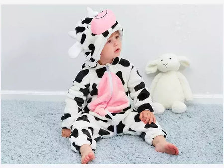 Macacão de flanela para bebés, Macacão Kigurumi, Macaco, Unicórnio, Vaca, Leão, Animal Cosplay, Pijama para 1 a 4 anos Crianças, Meninos, Inverno