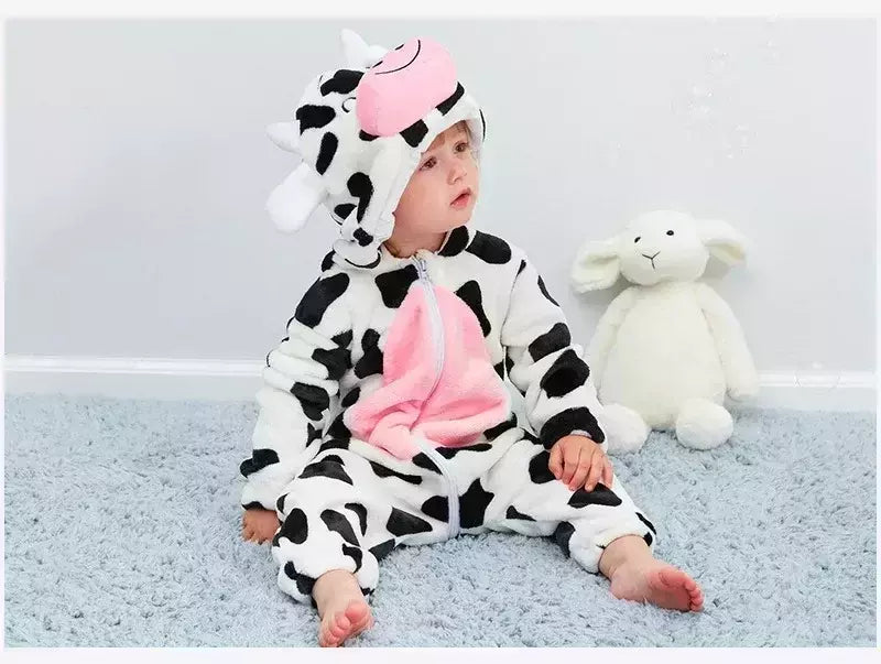 Macacão de flanela para bebés, Macacão Kigurumi, Macaco, Unicórnio, Vaca, Leão, Animal Cosplay, Pijama para 1 a 4 anos Crianças, Meninos, Inverno