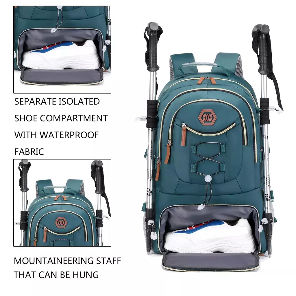 Mochila de caminhada impermeável para homens e mulheres, acampamento ao ar livre, bolsa de viagem, 17 "laptop, 40L