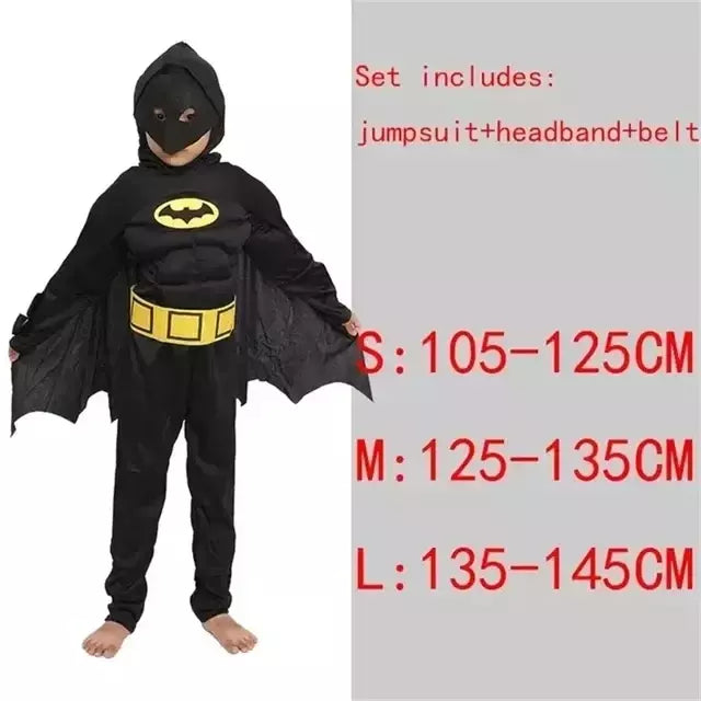 Super-herói homem aranha capitão américa homem de ferro thor hulk batman cosplay traje muscular bodysuit macacão para crianças festa de halloween