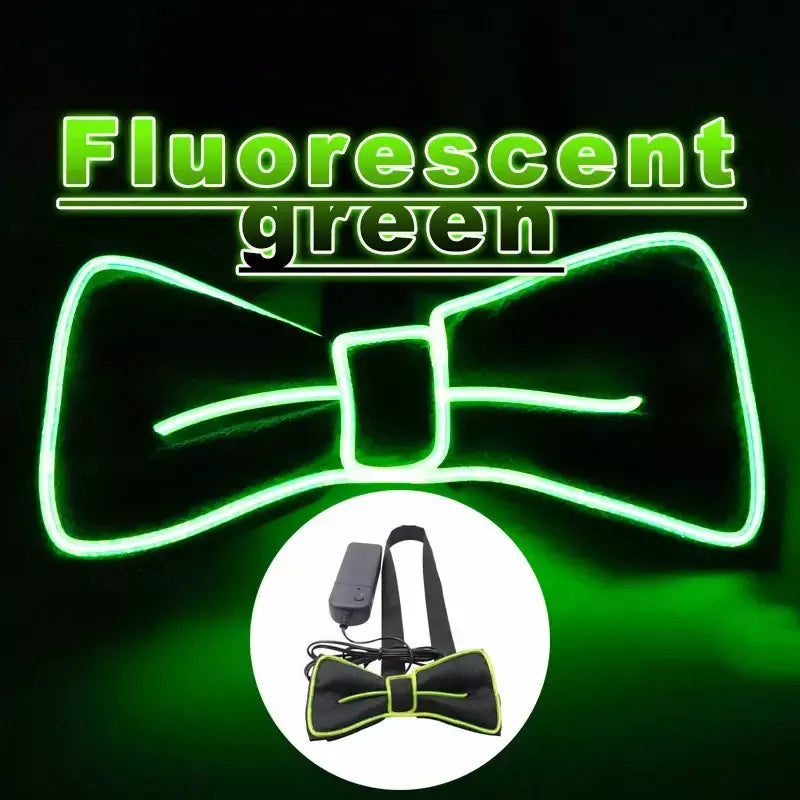 Suspensórios de led iluminados masculinos, gravata borboleta unissex, calças elásticas ajustáveis, suspensório iluminado com led para festival de música, festa de fantasia
