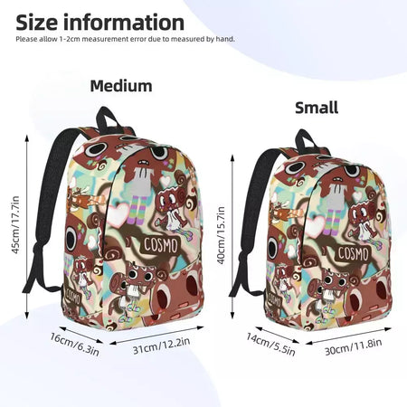 Mochila fofa Dandys World para homens e mulheres, legal, estudante, trabalho, mochila, jogo, laptop, bolsa de ombro ao ar livre