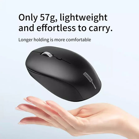 Mouse sem fio Lenovo Business Office Mouse silencioso Design ergonômico compatível com múltiplas plataformas Conexão 2,4g, fonte de alimentação de bateria seca de 1,5V, o produto não inclui baterias