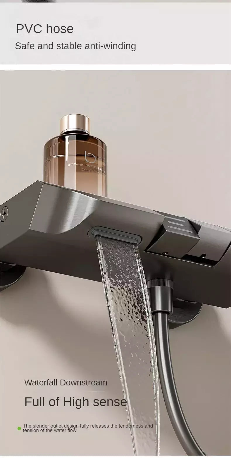 Sistema De Chuveiro De Liga De Cobre Para O Banheiro, Chuveiro De Chuva De Temperatura Constante