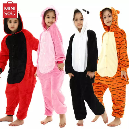 Miniso Cosplay Costumes para crianças, pijama animal, ponto, dinossauro, panda, unicórnio, kigurumi, halloween, meninos, meninas, crianças