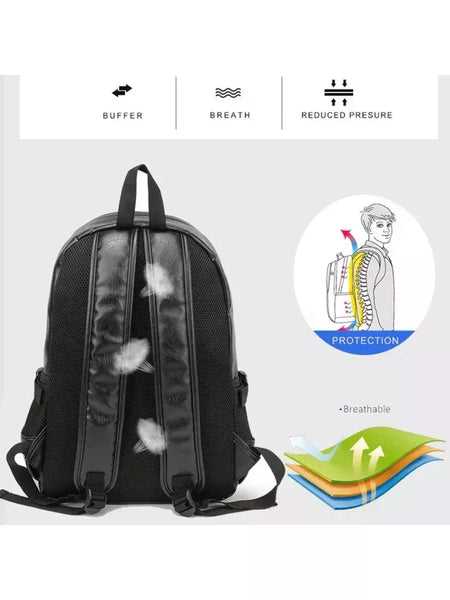 Mochila Escolar de Couro Impermeável para Homens, Bolsa de Viagem, Laptop, Livro Casual de Alta Qualidade, Marca Moda