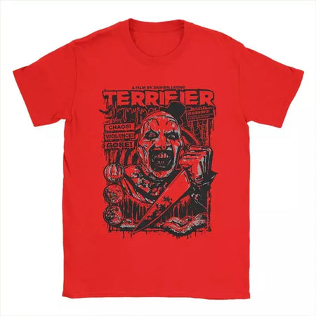 2025 engraçado terrível palhaço filme de terror camiseta para homens crewneck puro verão t camisas manga curta camiseta plus size roupas