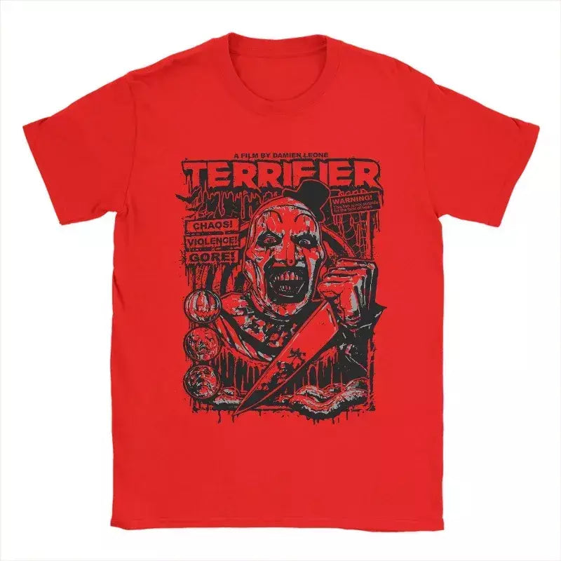 2025 engraçado terrível palhaço filme de terror camiseta para homens crewneck puro verão t camisas manga curta camiseta plus size roupas