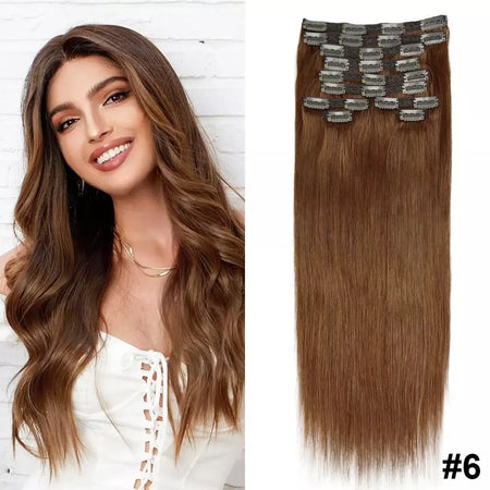 Doreen 160g 200g 240g série de volume máquina brasileira remy clipe reto em extensões de cabelo humano cabeça cheia 10 pçs 16 a 24 Polegada