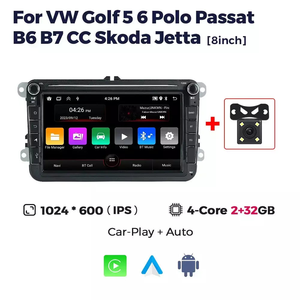 Mekede android autoradio para volkswagen passat b6 b7 golf 5 6 polo jetta skoda rádio do carro multimídia playergps wifi rds carplay