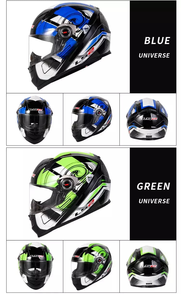 Ls2 rosto cheio capacete da motocicleta das mulheres dos homens capacete de motocross de alta resistência abs escudo 3c aprovado acessórios da motocicleta ff358