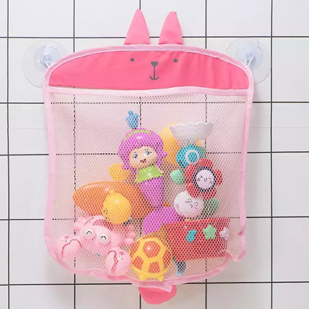 Qwz novo pato dos desenhos animados do bebê saco de malha do banheiro otário design para brinquedos de banho crianças formas animais pano areia brinquedos armazenamento net saco
