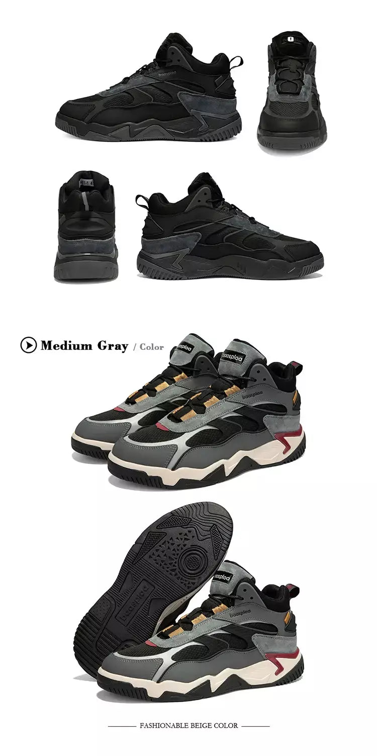 Baasploa inverno homens tênis de couro moda casual à prova dwaterproof água sapatos esportivos para homem de pelúcia quente masculino tênis antiderrapante ao ar livre