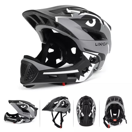 Capacete facial completo destacável para crianças, capacete de segurança esportivo para ciclismo, skate, patinação
