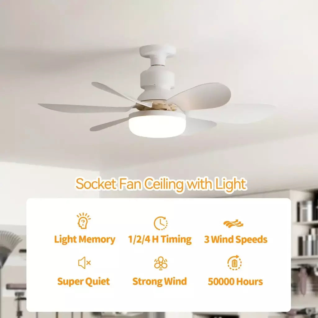 Ventilador de teto LED 40W E27 com controle remoto para escurecimento, adequado para sala de estar, estudo, uso doméstico, 85-265V