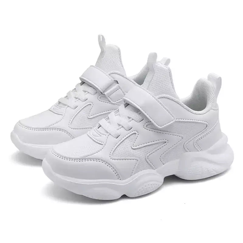 Branco crianças sapatos para meninos e meninas moda crianças confortáveis tênis respiráveis antiderrapante escola casual calçado de caminhada
