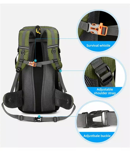 50l mochila de viagem acampamento dos homens grande caminhadas saco turista à prova dwaterproof água esportes ao ar livre escalada montanhismo saco bagagem