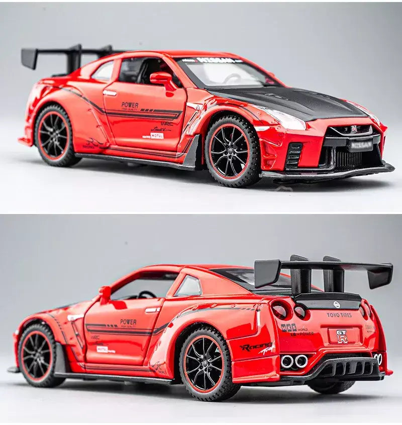 1:32 nissan gtr GT-R r35 r34 supercar liga modelo de carro diecasts & veículos de brinquedo carros de brinquedo brinquedos do miúdo para crianças presentes menino brinquedo