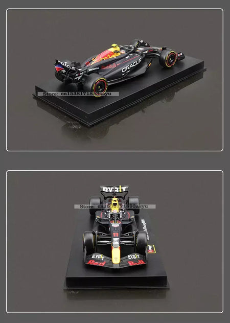 Bburago 1:43 2024 RB20 F1 Red Bull Racing TAG Heuer 2023 RB19 Miami # 1 Verstappen # 11 Brinquedo modelo fundido para carro em liga Perez
