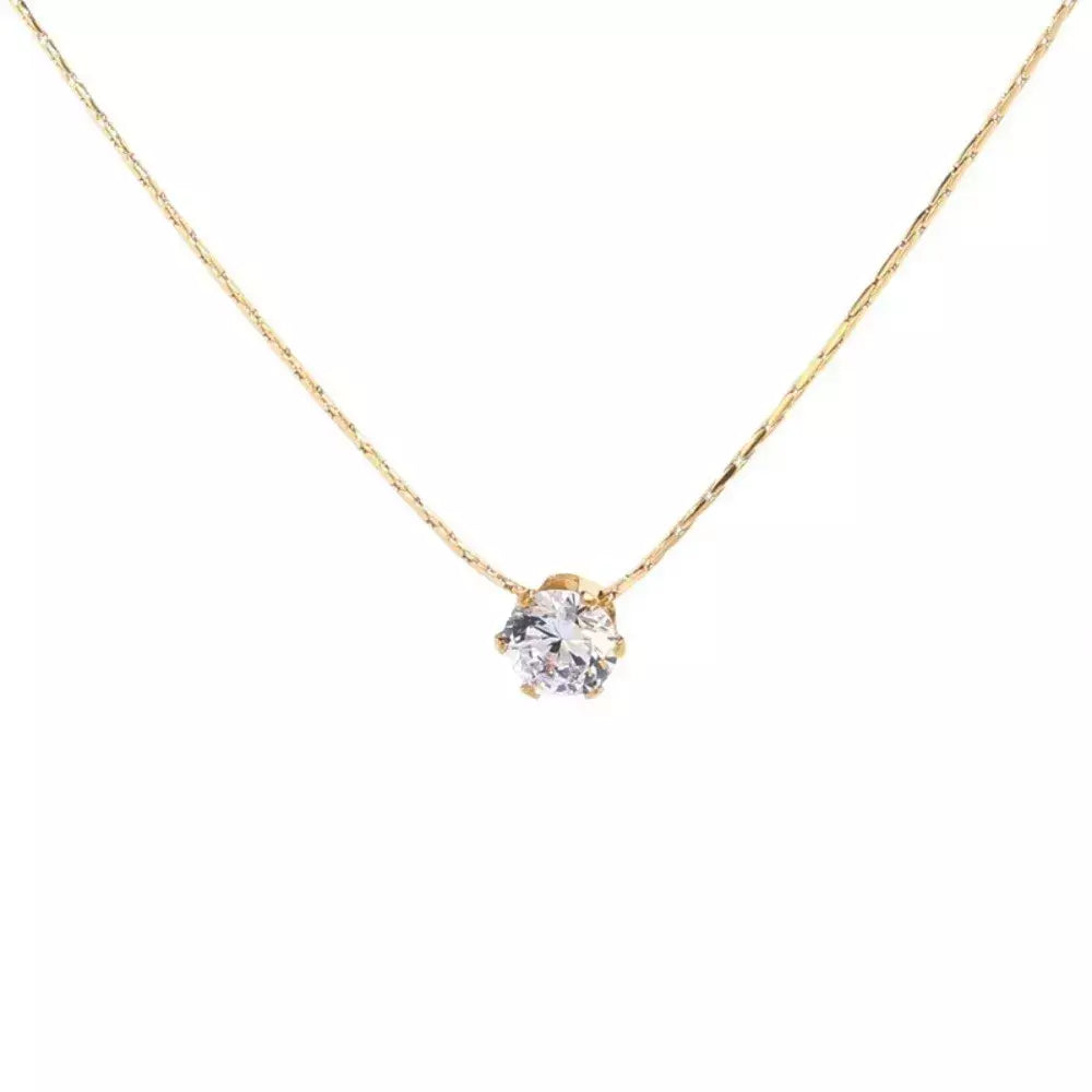 Moda de luxo aço inoxidável cor ouro 6 garra coração zircão pingente colar para mulher requintado não desbota colar jóias