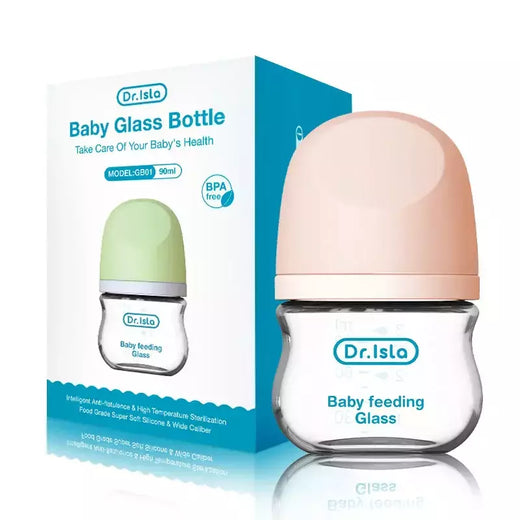 Mamadeiras de leite antiflatulência recém-nascidas, Mamadeira, Vidro, Sem BPA, 90ml, 160ml, 1pc