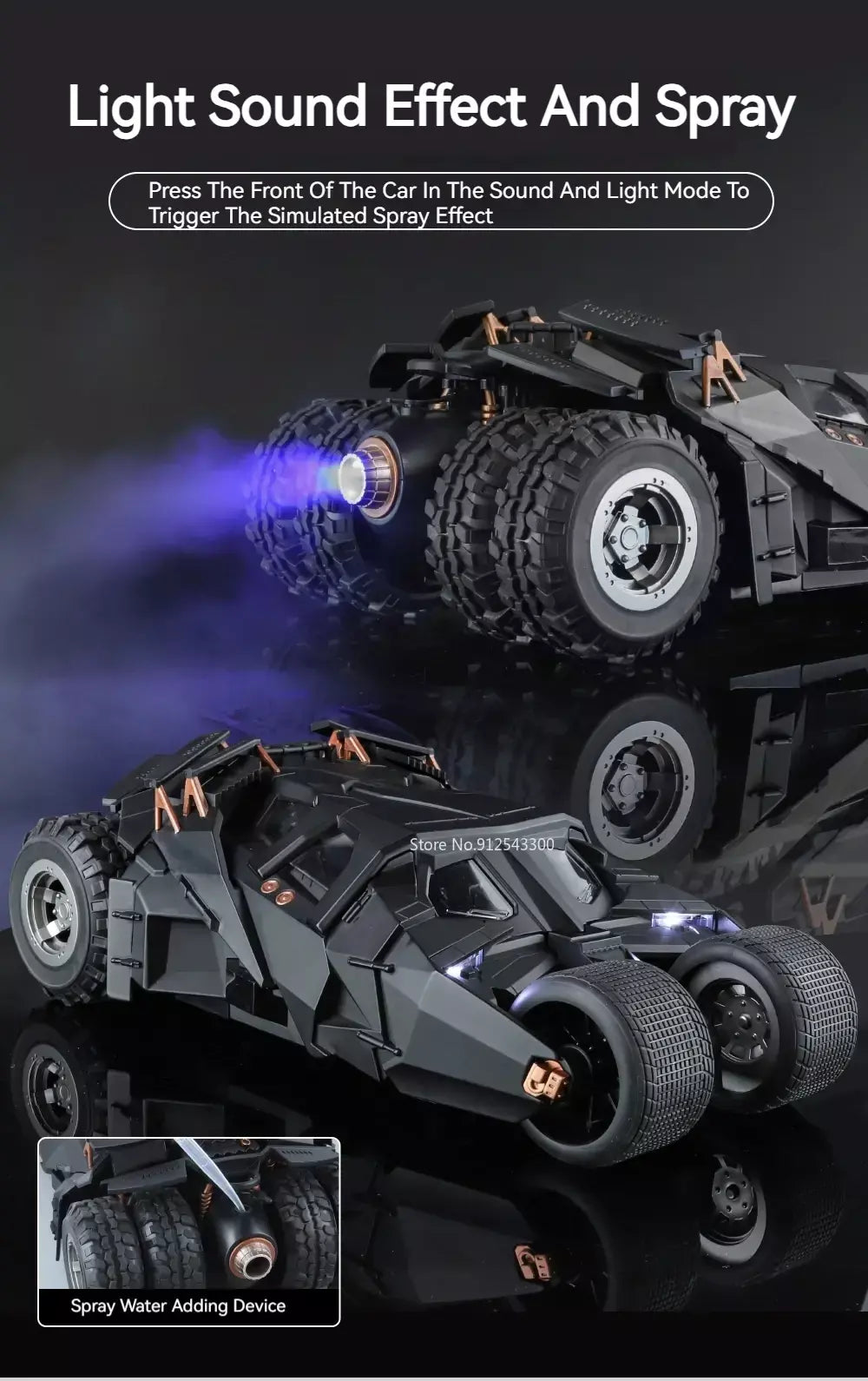 Grande escala 1:18 batmobile modelo de carro brinquedo o cavaleiro das trevas trilogia som luz deslizante spray liga veículos modelos ornamentos presentes