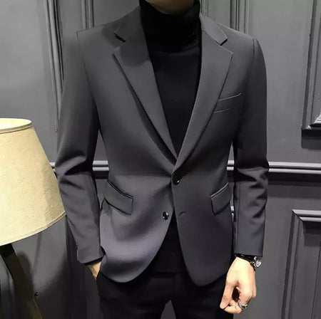 Blazer fino de negócios masculino, roupas estilo coreano, casaco casual, terno elegante, jaquetas marrons, de alta qualidade, 2024