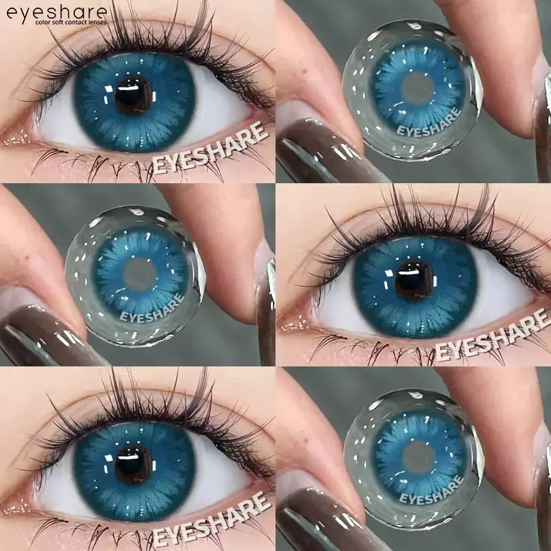 AMARA 1 par de lentes de contato coloridas para olhos, lentes azuis para cosplay de anime, lentes coloridas roxas, rosa y2k, lentes vermelhas coloridas