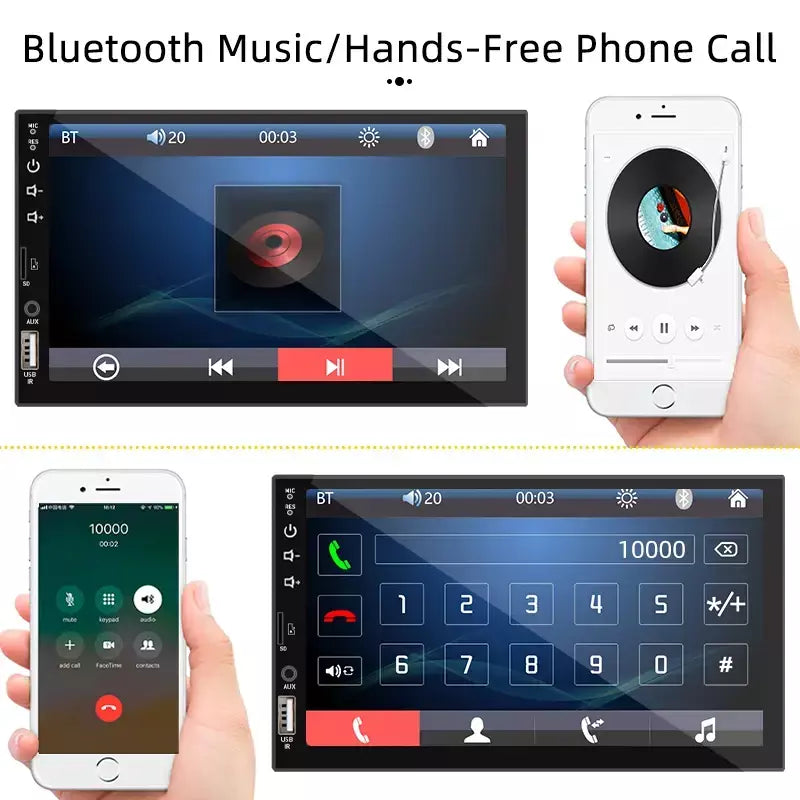 7 Polegada rádio do carro 1 din mp5 player tela de toque multimídia fm iso potência aux entrada usb bluetooth espelho link universal autoradio
