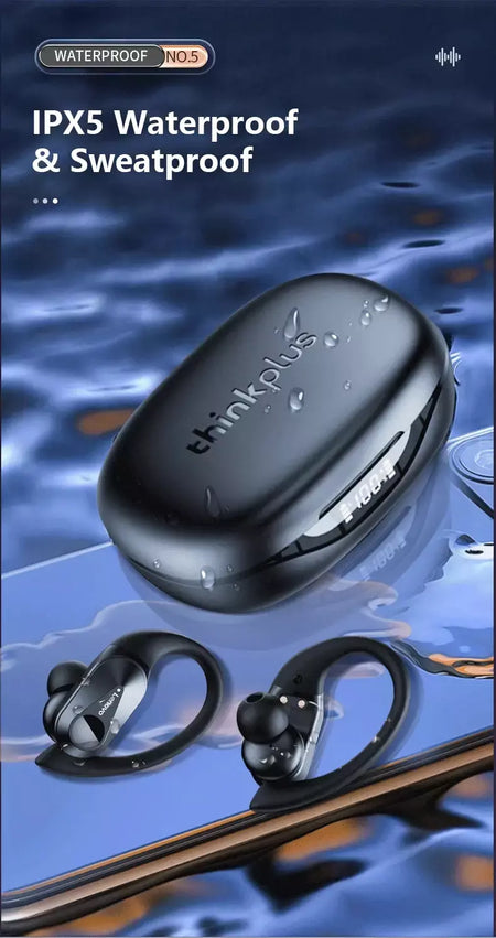 Lenovo lp75 ows sem fio bluetooth 5.3 fones de ouvido gaming redução ruído display digital led à prova dwaterproof água esportes