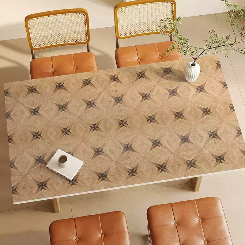 Tapete De Mesa Geométrica Grão De Madeira, Tapetes Decorativos De Luxo Leve, Anti Óleo e Toalha De Mesa Anti Scalding, Cuidado Fácil, High End