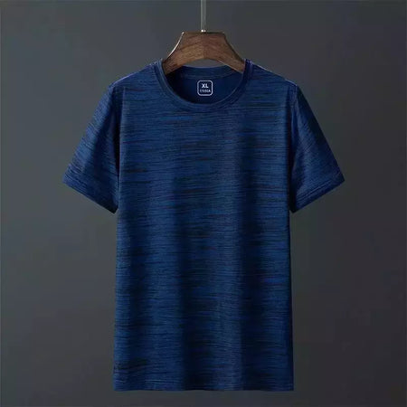 Camiseta esportiva leve masculina, manga curta, camisa de seda gelada, absorvente de suor, secagem rápida, corrida fitness, verão