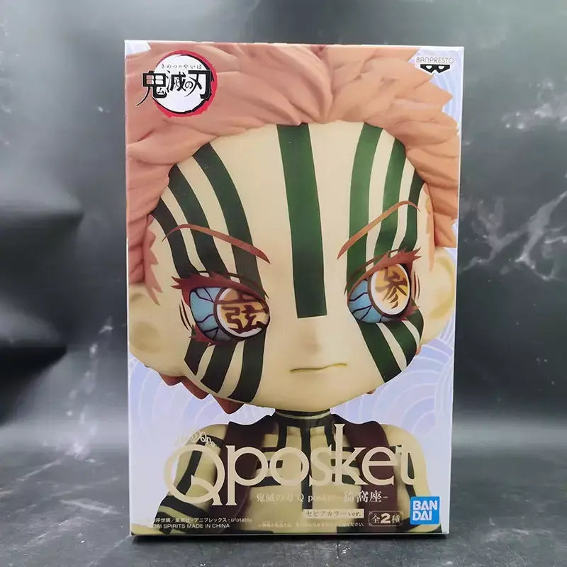 Bandai em estoque banpresto personagens originais de anime demon slayer q posket akaza prêmios kit de garagem modelo brinquedos de presente estático