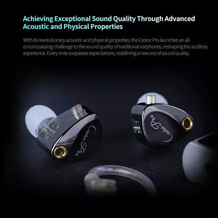KZ Castor PRO Fone de ouvido intra-auricular HiFi Bass Dinâmico Fones de ouvido sintonizáveis de última geração Harman Target com fones de ouvido de graves aprimorados