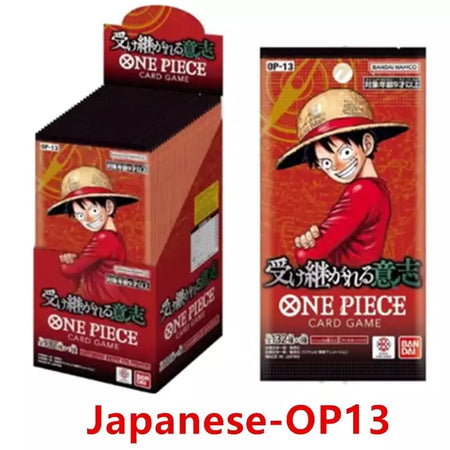 Uma peça tcg caixa de reforço de cartão de jogo japonês selado autêntico japonês OP01-OP13 série completa caixa de reforço cartões de coleção de jogo