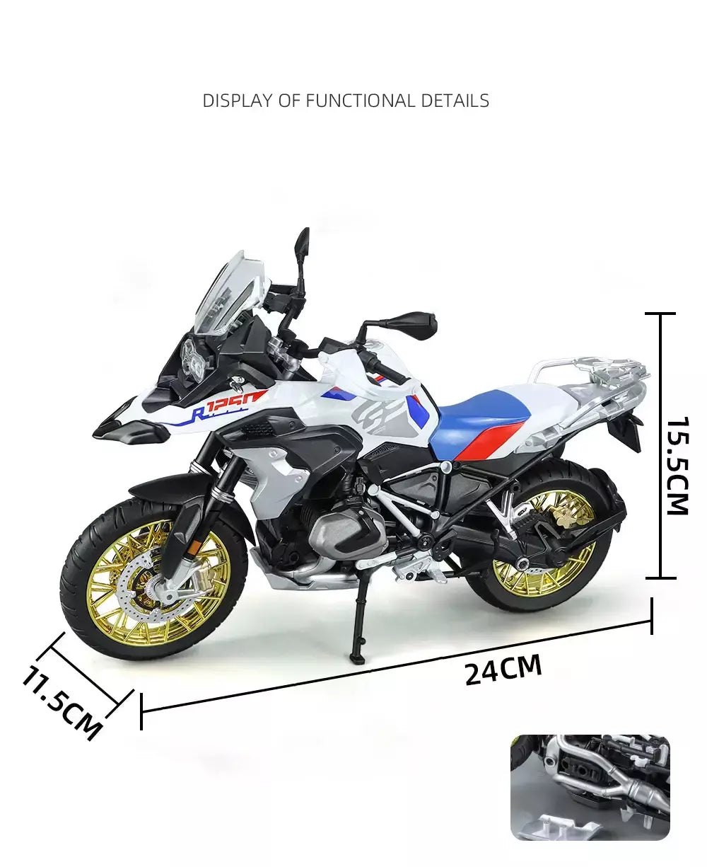 1/9 r1250 gs adv liga de corrida motocicleta diecasts rua esportes motocicleta modelo simulação com luz coleção crianças brinquedos presente