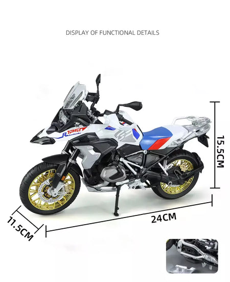 1/9 r1250 gs adv liga de corrida motocicleta diecasts rua esportes motocicleta modelo simulação com luz coleção crianças brinquedos presente