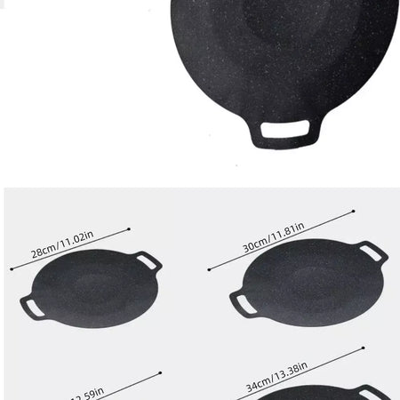2025 churrasqueira pan antiaderente sem fumaça redonda ferro fundido portátil ao ar livre cozinhar chapa para acampamento piquenique churrasco fritar
