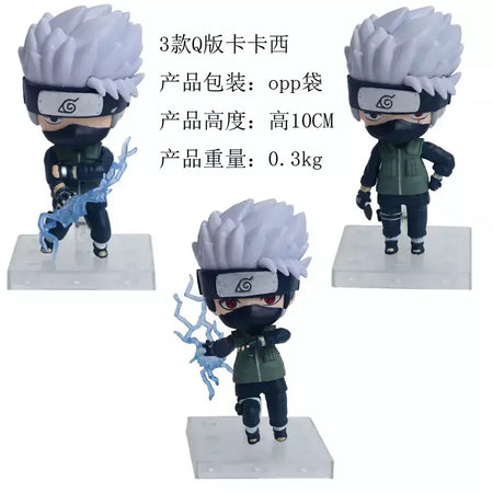 Naruto Action Figure Anime para Adultos, Uchiha Itachi, Kakashi Cartoon Toys, Ornamento Colecionável Itachi Akatsuki, Presente, 11cm, 3 peças por conjunto