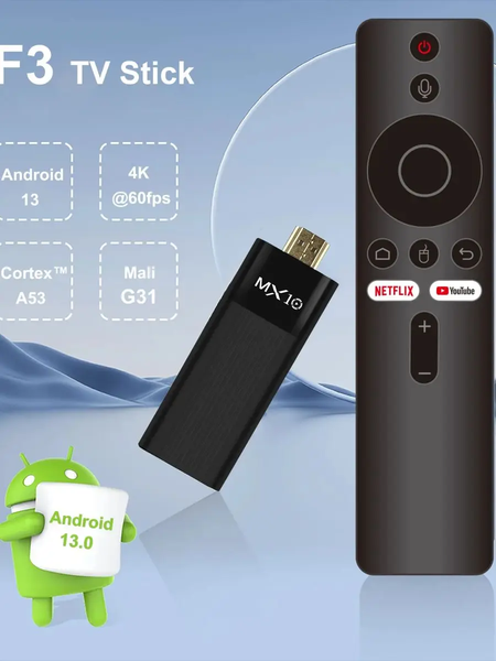 Diretamente da fábrica MX10-F3 TV Stick 4K Android 11 Allwinner H313 2.4G & 5G Wifi 2GB 16GB tv box fire tv stick 4k