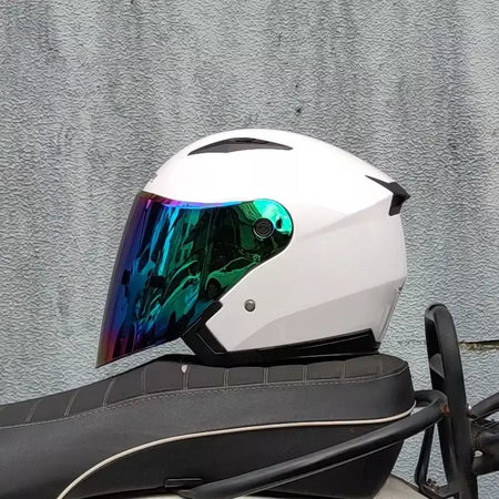 Homens motocicleta metade capacetes lente dupla scooter moto capacete casco aldeia equitação capacete de moto motocross capacetes-JIEKAI