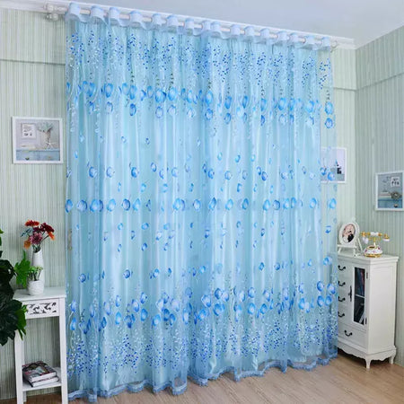 Tule Floral em Cortinas Puras, Tratamento Janela, Painel Persianas, Sala de estar, Quarto, Cozinha, Sombra, Roxo, Peônia