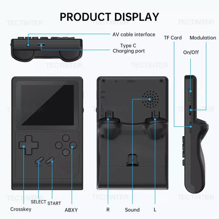 Gb300 portátil jogador de jogo portátil tela de 3.0 polegadas tv console de videogame saída av console de jogo retro embutido 8g 6000 + jogos