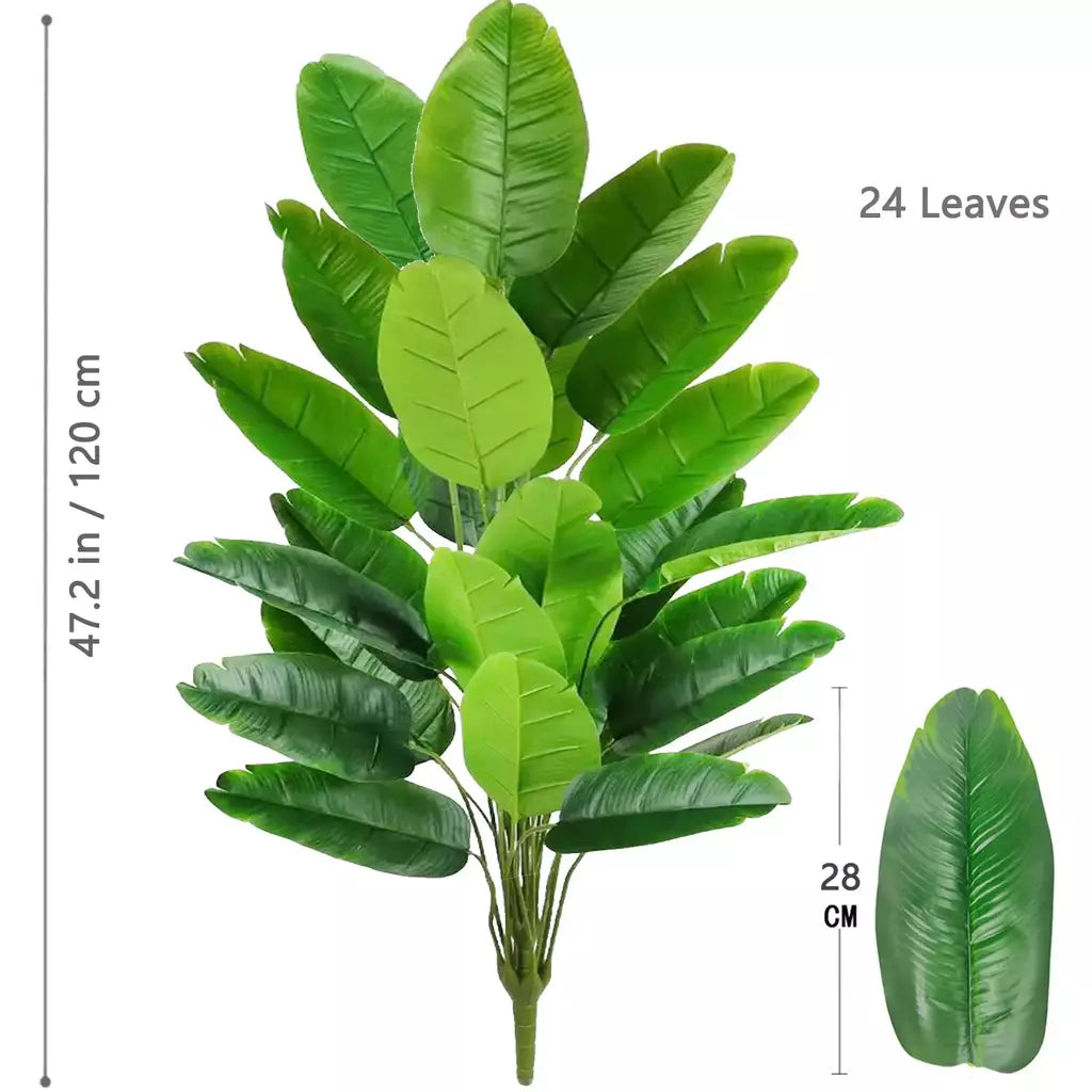Palmeira tropical artificial 60-90-120cm(47,2 pol.) folhas de planta de banana falsa toque real planta de plástico strelitzia para jardim doméstico