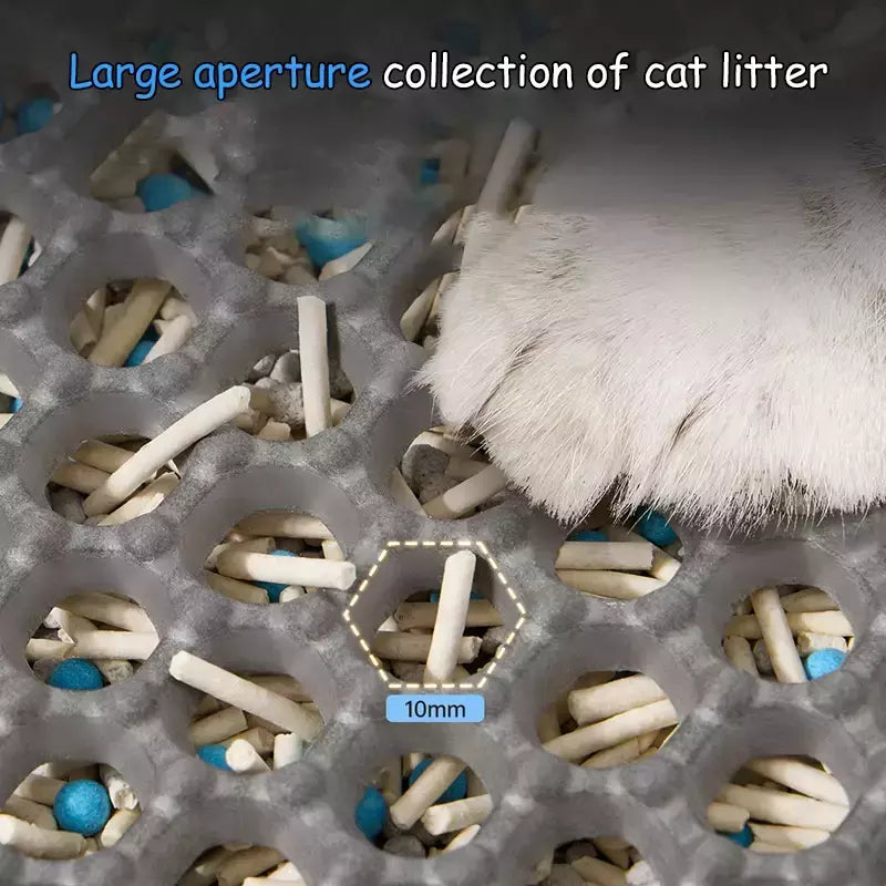Tapete de areia para gatos, 60cm x 90cm, à prova d'água, camada dupla, caixa de areia para animais de estimação, tapete antiderrapante, areia, lavável, limpo para animais de estimação