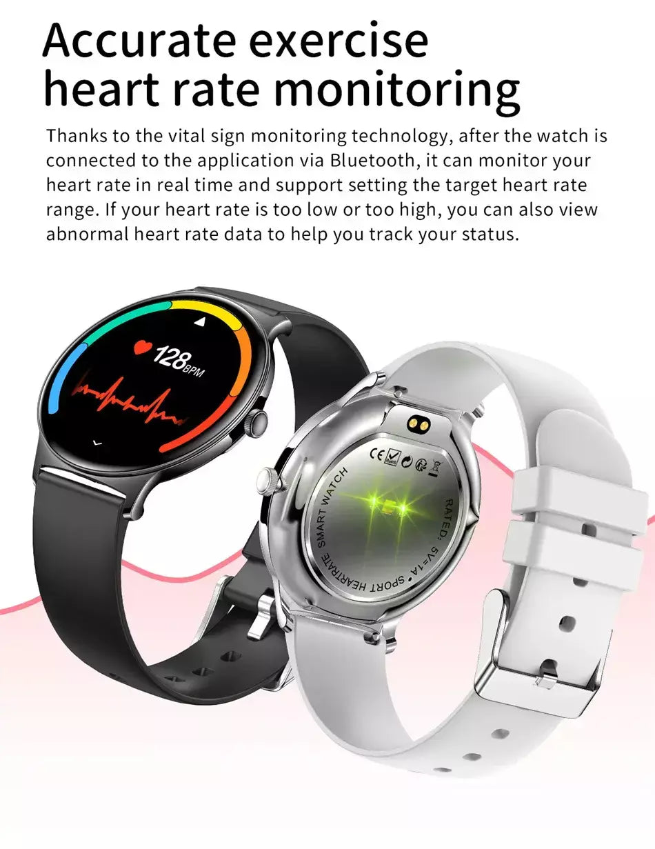 Para huawei novo ultra fino amoled relógio inteligente tela feminina sempre exibir tempo freqüência cardíaca bt chamando high-end moda smartwatch