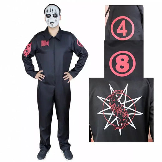 Anime novo slipknot macacão feminino masculino no.4 e no.8 festa de halloween cosplay traje sem máscara trajes de halloween adereços
