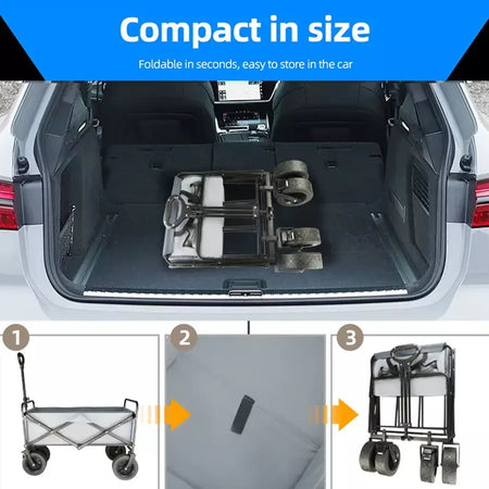 Grande capacidade de peso carrinho resistente dobrável vagão de praia com grandes rodas todo-o-terreno equipamentos de acampamento ao ar livre